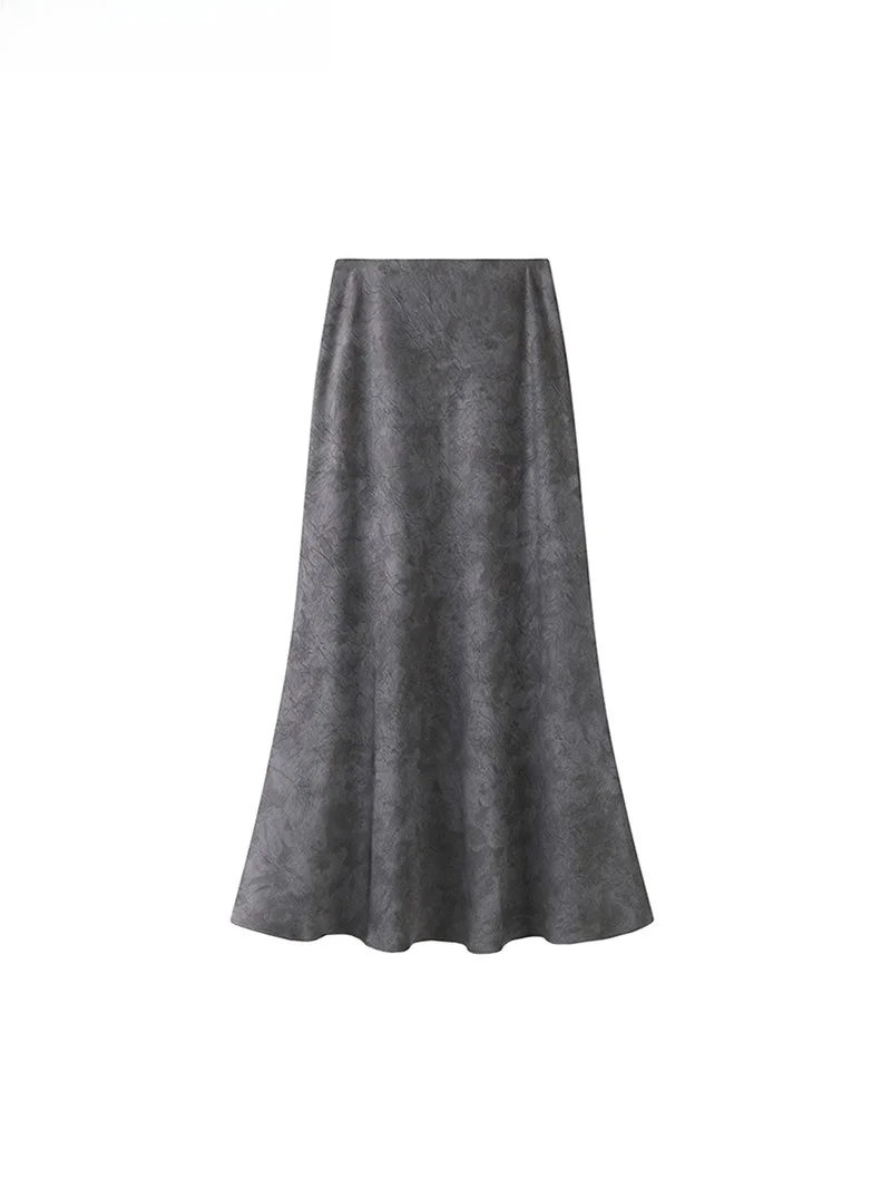 

La Chapelle New Chinese Sle High Waist Floral Print ASkirt Women's Mid-Length A-Line Skirt Autumn Collection Commute Sle