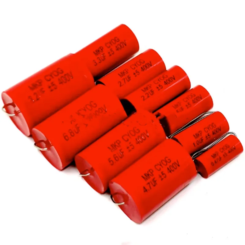 5 PCS/Lot 400V MKP Capacitor 0.47/1/1.5/2.2/2.7/3.3/4.7/5.6/6.8/8.2/10/12/15/20Uf Axial High Non-polar Capacitors