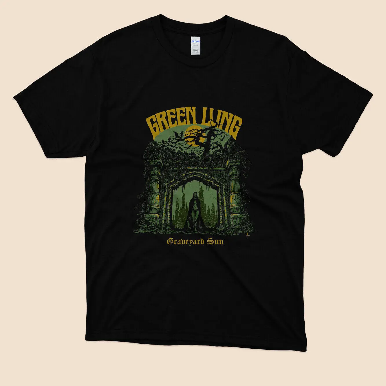 Green Lung Graveyard Sun Classic Mens Black Tshirt Size S to 5XL