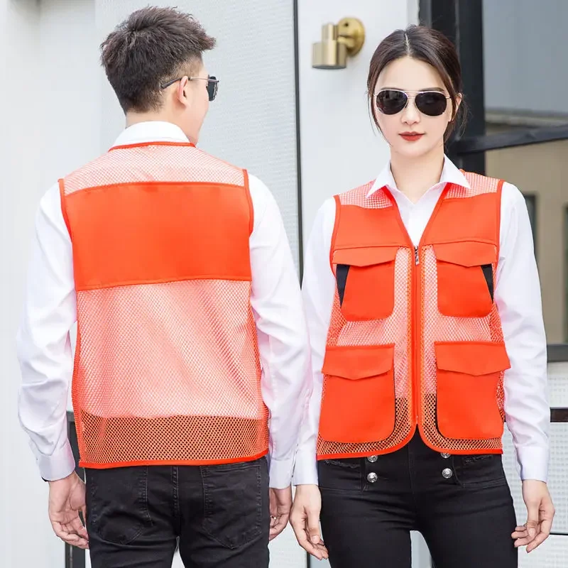 الرجال سترة الخامس الرقبة شبكة سستة جاكيت بلا إكمام الربيع الصيف الذكور سترة مع جيوب كثيرة حجم كبير L-6XL #6