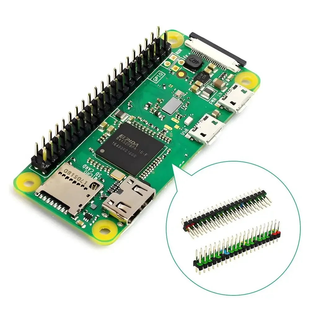 For Raspberry Pi PICO 20 Pin GPIO Header Colorful Mark Prevent Wrong Plug 2.54mm Spacing for Raspberry Pi Pico