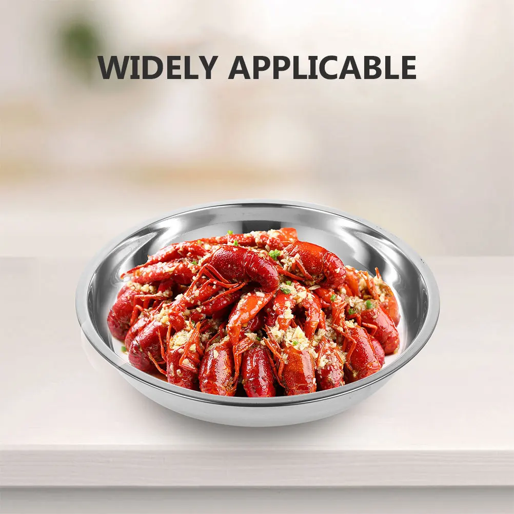 

Stainless Steel Dinner Plate Smooth Flat Pan for Home Kitchen Use Multi Functional Serving Tray for Gourmet Party Barbecue Fruit