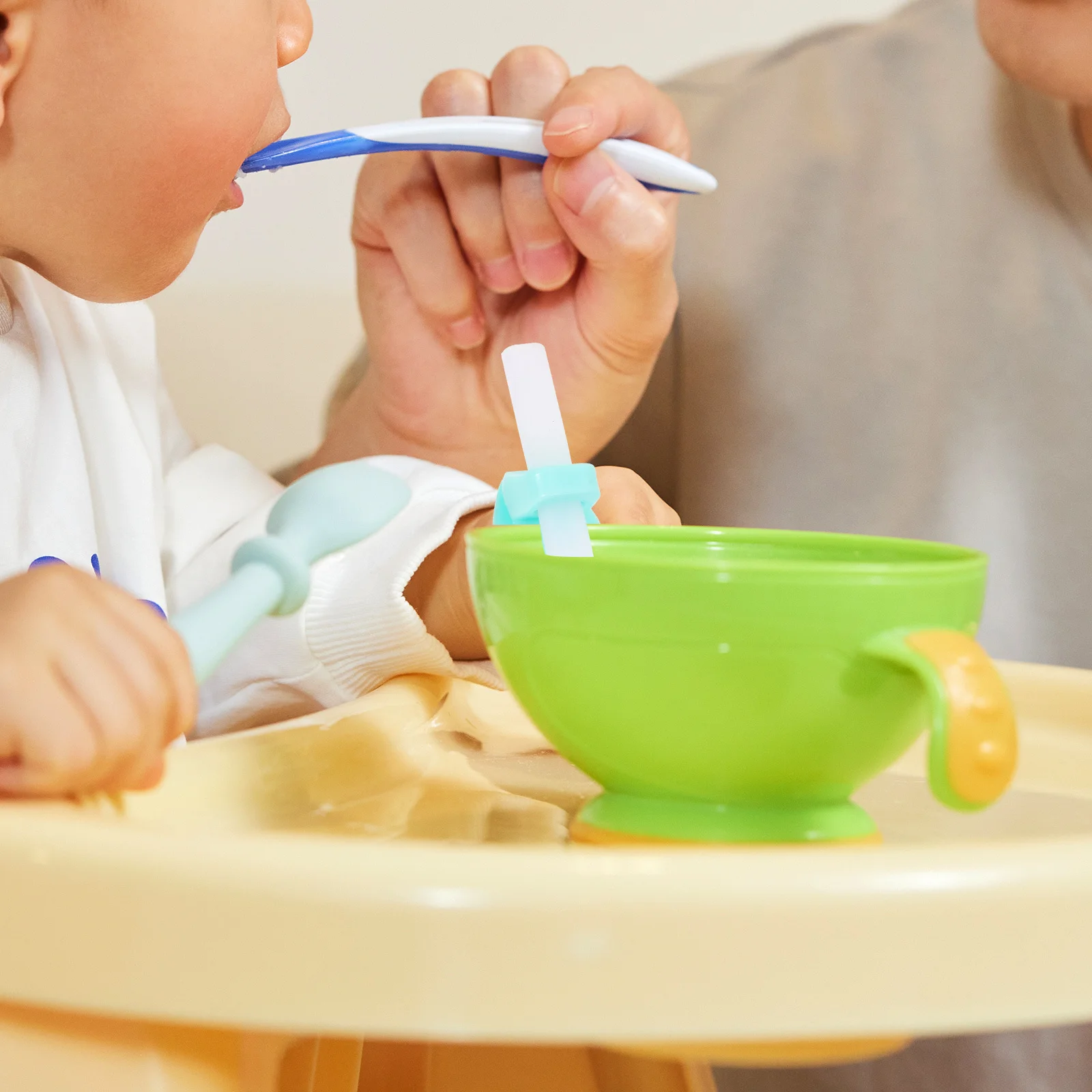 12 مجموعات سيليكون قابلة لإعادة الاستخدام مرنة شفاطات للشرب مشبك من القش لوعاء الطفل مناسبة شوربة الماء عصيدة استخدام شفاطات للشرب #6