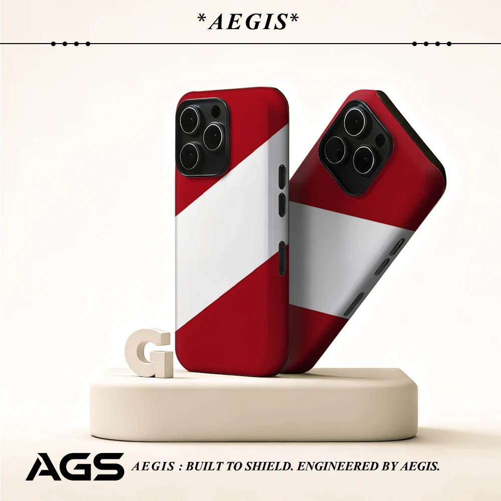 Rot-weiße Horizon-Handyhülle für magnetische Handyhülle für iPhone 17 16 15 14 13 Pro Max Plus, einzelne doppelschichtige robuste Hülle