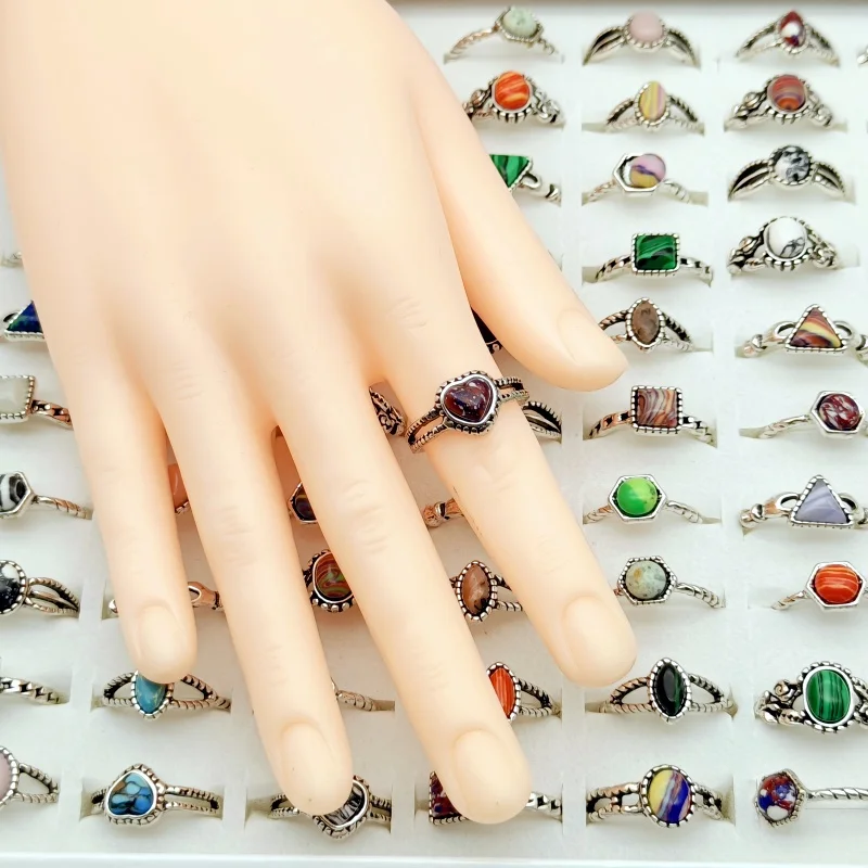 مجوهرات معدنية للنساء مجوهرات إصبع ، مقاسات خواتم الزفاف لحفلات خلع الملابس ، مزيج ومطابقة ، بيع بالجملة ، 30: 50: 50