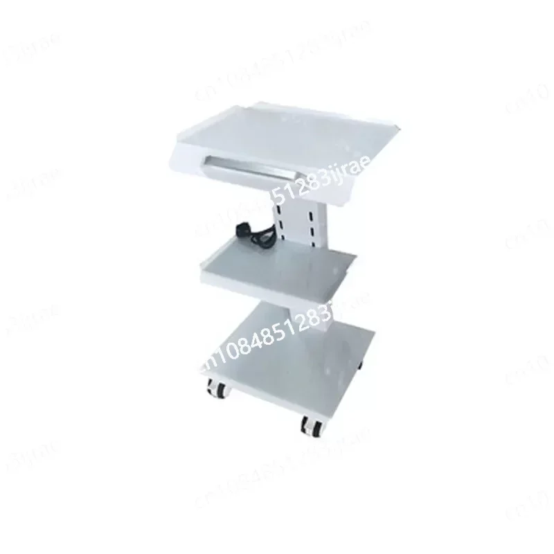 NEW Dental Trolley 3 Shelves Metal Mobile Medical Tool Cart Built-in Socket.