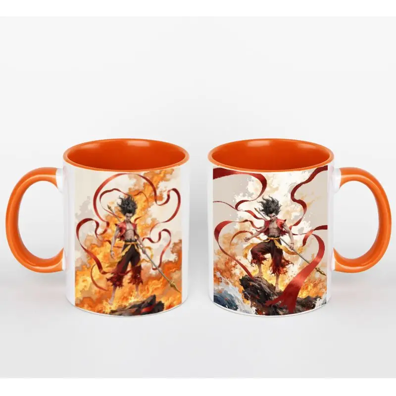 Nezha Ao Bing anime character peripherals two-dimensional card set cute ceramic cup creative kawaii children's water cup gifts
