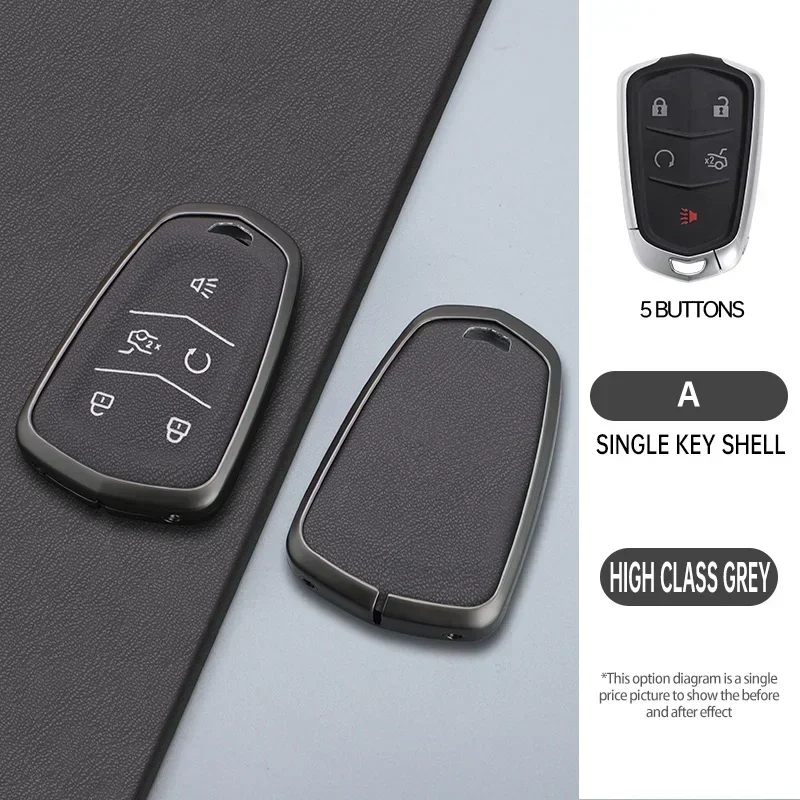 

Car Key Shell Case Cover For Cadillac ATS CT6 CTS DTS XT5 Escalade ESV SRX STS XTS ELR 2014 - 2018 Remote Key Holder Keychain