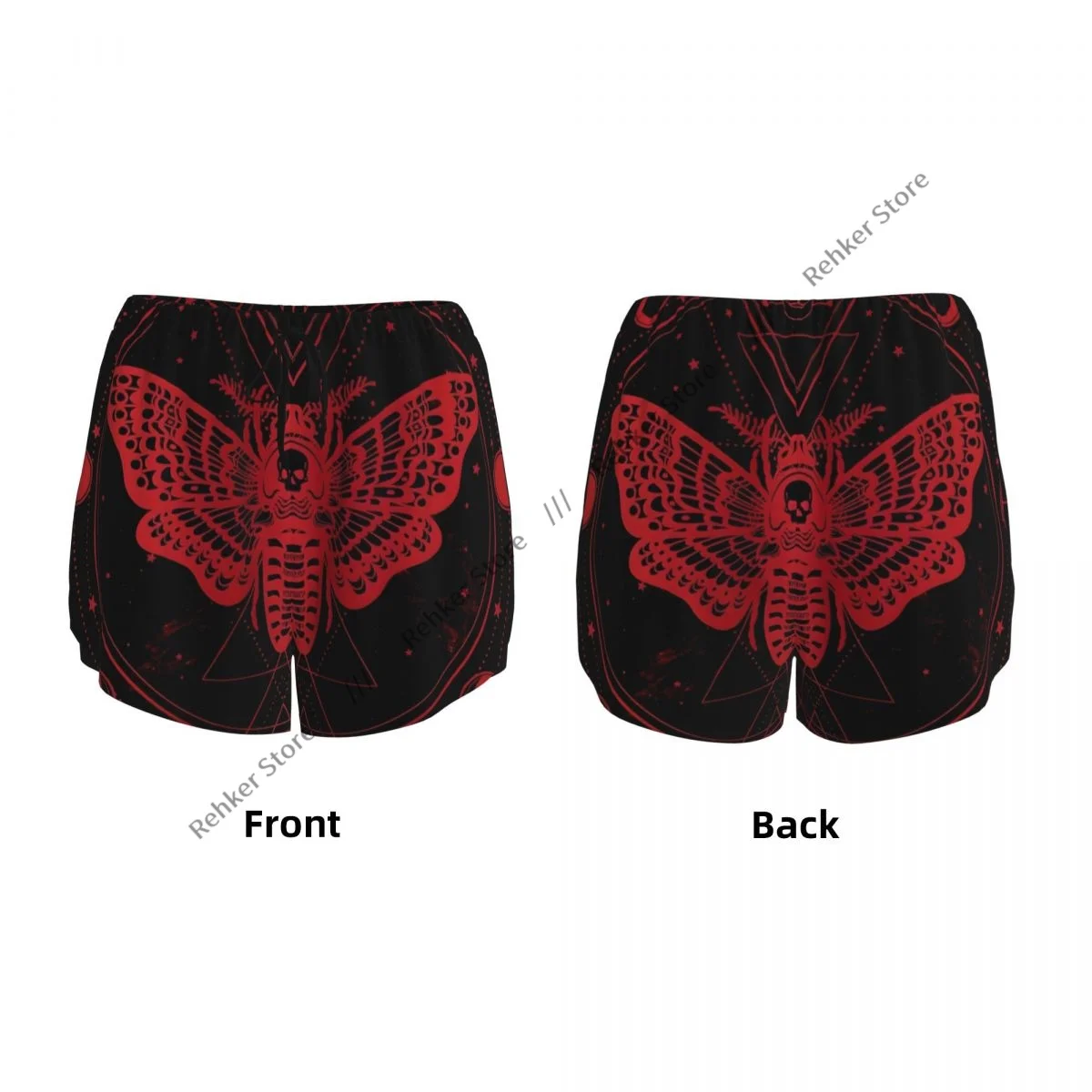 Damskie spodenki do jogi Straszna Motyla Martwa Głowa Na Magicznym Pentagramie Spodenki Treningowe szybkoschnące Damskie Spodenki do Jogi na Siłownię Odzież Sportowa