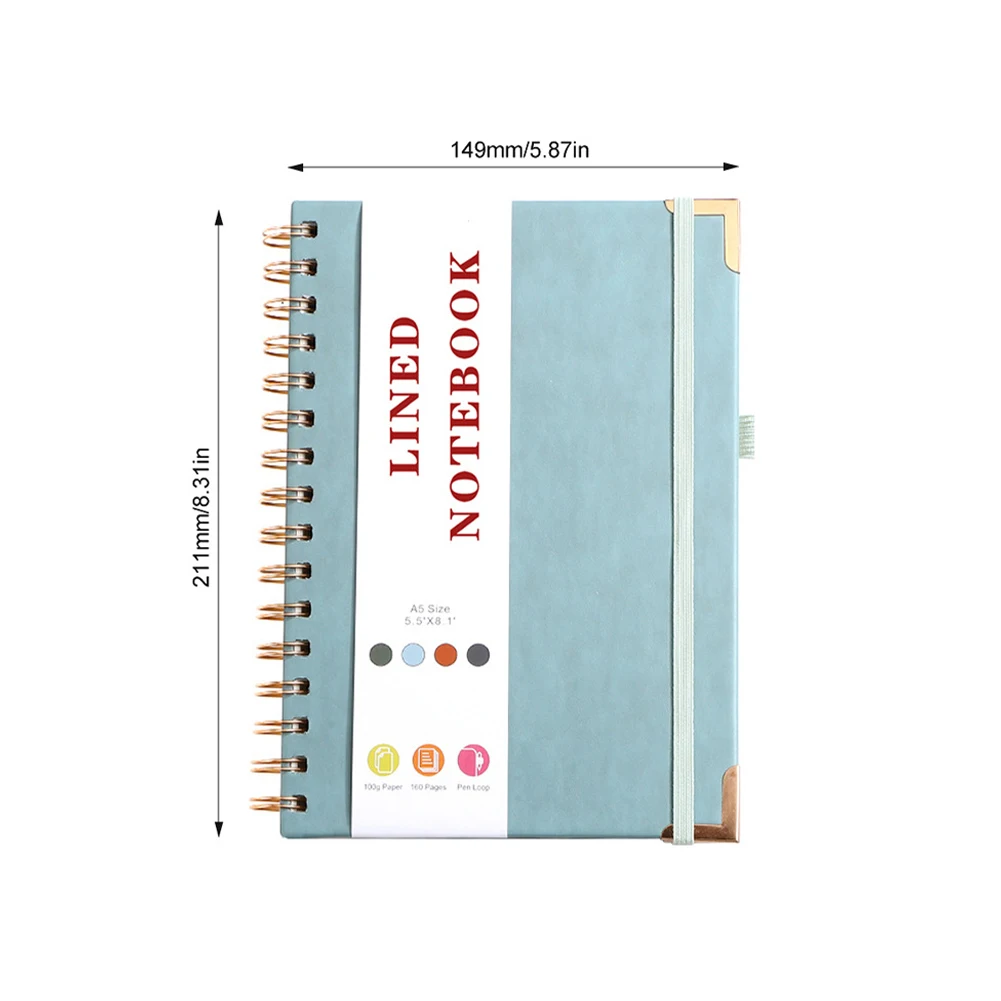 Cuaderno forrado A5, diario en espiral, cuaderno portátil de tapa dura, cuaderno multifunción de hojas sueltas para hombres y mujeres