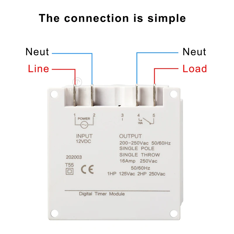 Digital Timer 220V 110V 24V 12V CN101A Programmable Time Switch Relay 16A CN101