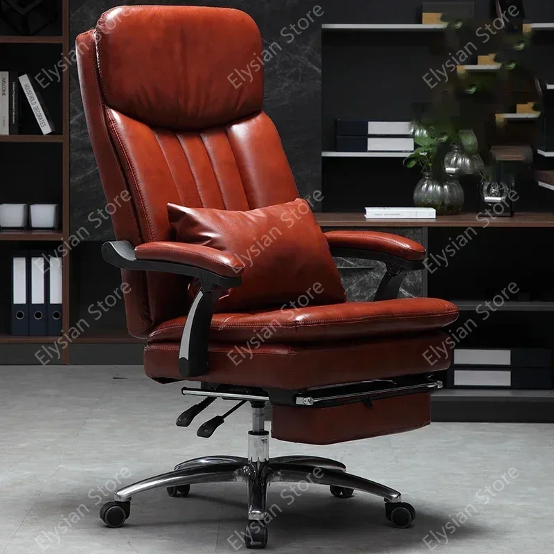 Executive Seat Office Chair Leather Study Wheels Modern Hand Relax Armchairs Library Fashion Cadeira Presidente  Furniture