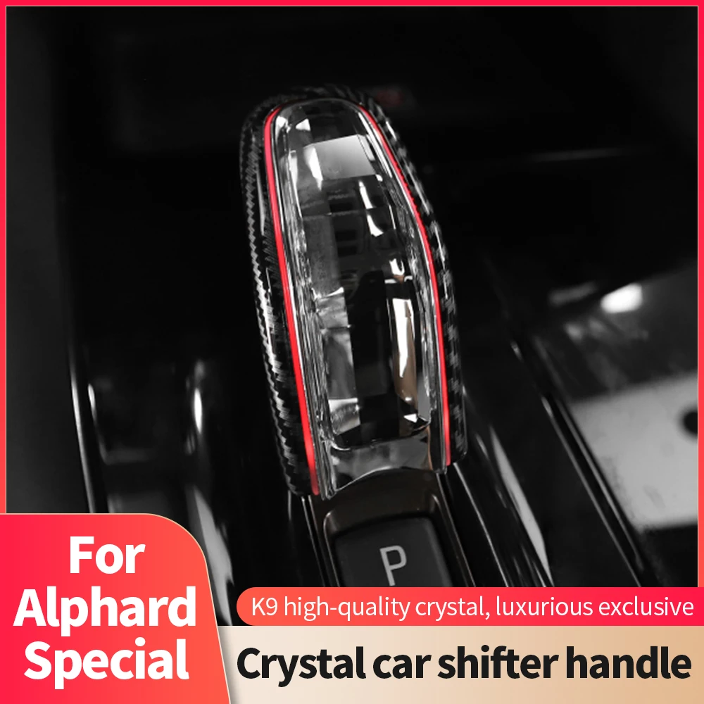 Car Crystal Gear Shift Knob Shifter Head With Ambient Light For Toyota Alphard/Vellfire 40 Series CROWN 2023 2024