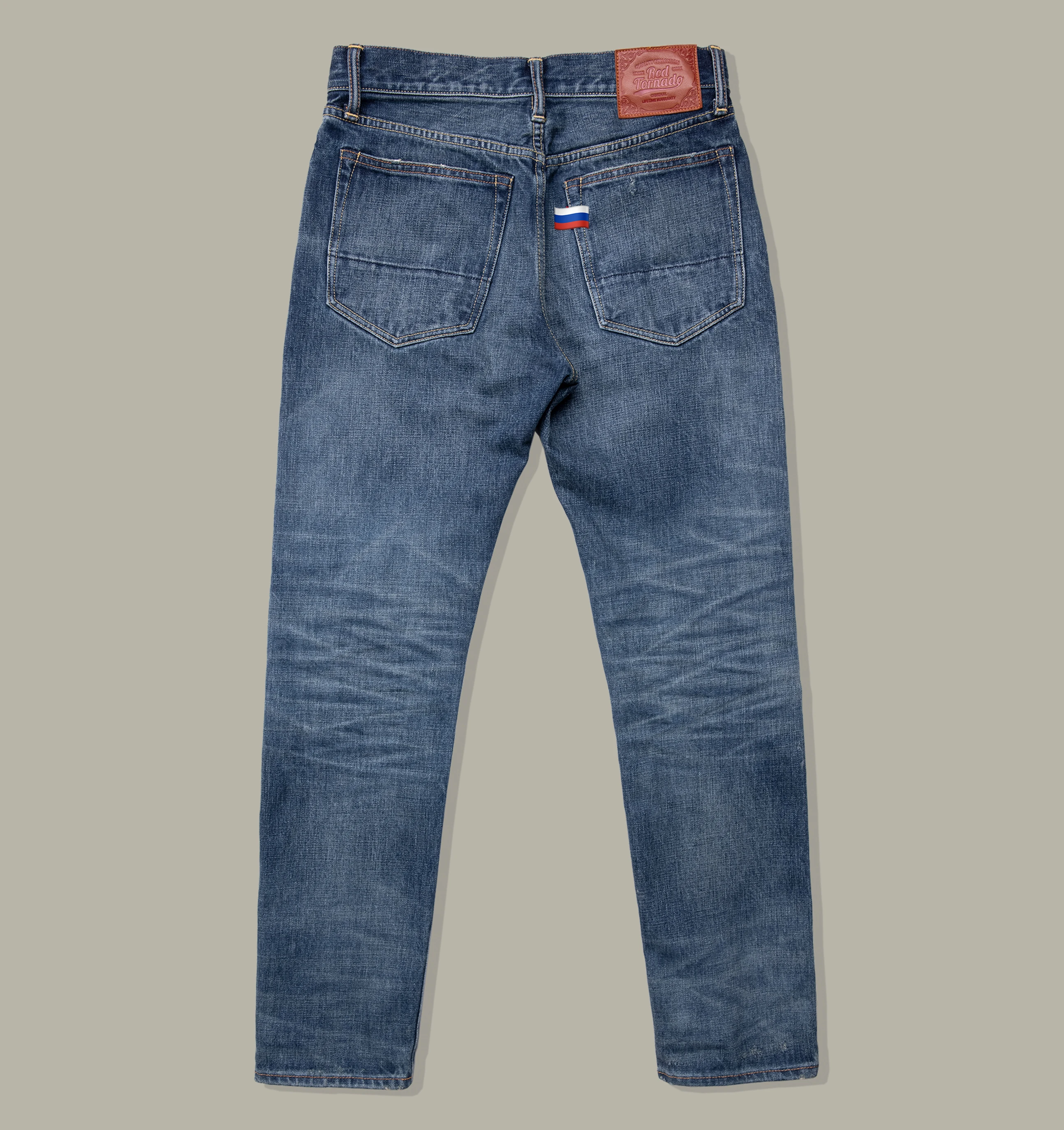 511XX-0009C Red Tornado Good Quality  Washed Slim Fitting Denim Pants 100% Cotton Heavy Thick Jean 16oz