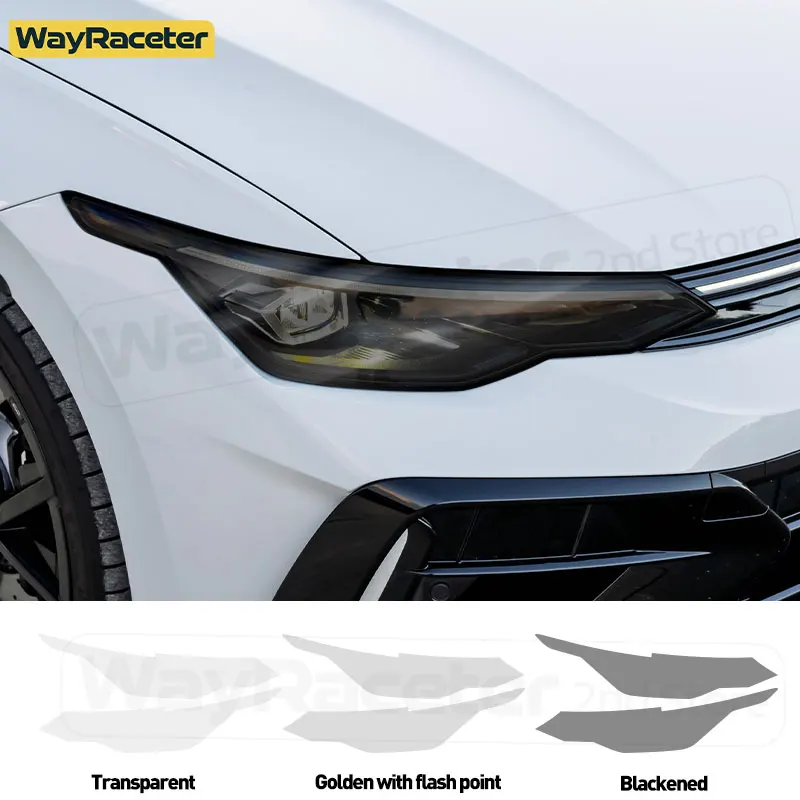 

Car Headlight Protective Film Smoked Black Tint Vinyl Transparent TPU Sticker For Volkswagen VW Golf 8 2025 Facelift MK8.5 MK8