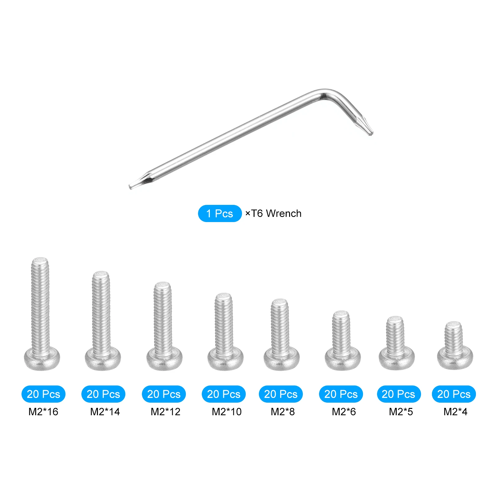 70/80/120/125/160 pz M2 M2.5 M3 M4 M5 M6 Torx Viti di Sicurezza Kit In Acciaio Inox 304 Pan Testa Vite Antimanomissione W Chiave T6