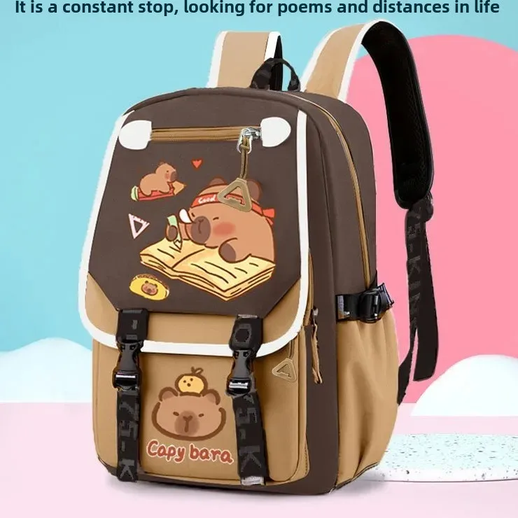 New Large Capacity Double Shoulder Bag Wear Resistant Lightweight Women's Student Backpack Cartoon Dirty Multi-Functional Backpa