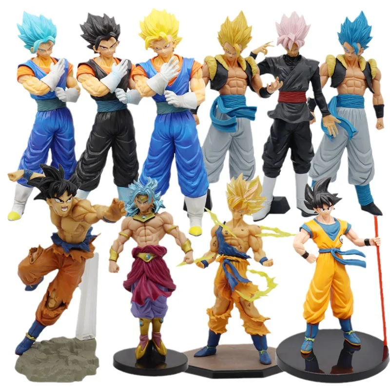 Dragon Ball Goku figura modello Super Saiyan Gogeta Vegito Battle danneggiato bambola di animazione comica