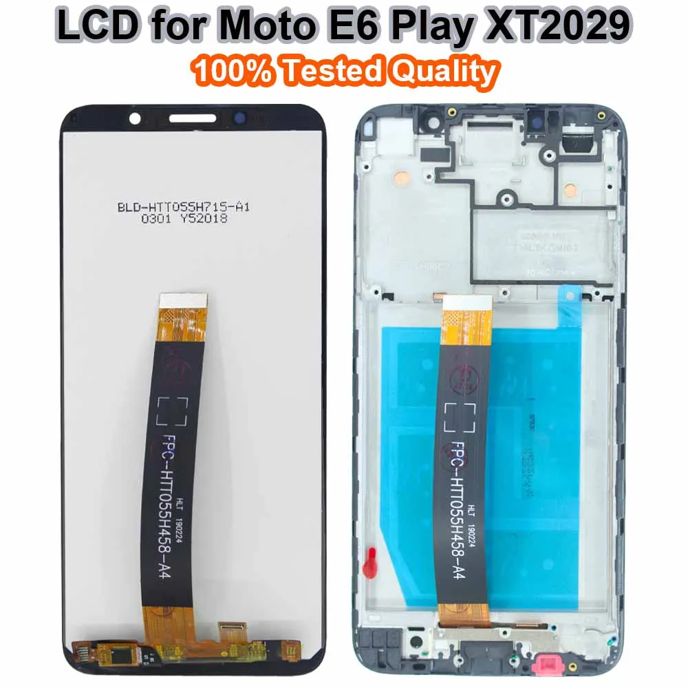 for Motorola Moto E6 Play LCD Display Touch Screen Digiziter Assembly for Moto E6 Play Phone LCD Replacement XT2029