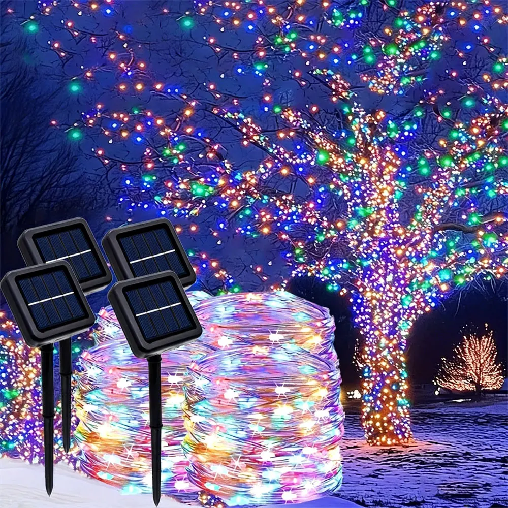 

Festoon LED Copper Wire Light String Summer Garden Holiday Wedding Party Ramadan Decoration Outdoor Solar Garland Fairy Lights