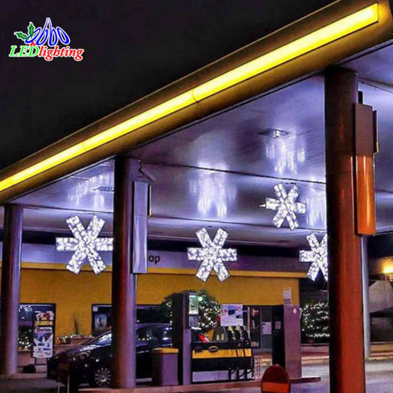 Custom exterior impermeável LED Rope Light, floco de neve, design personalizado