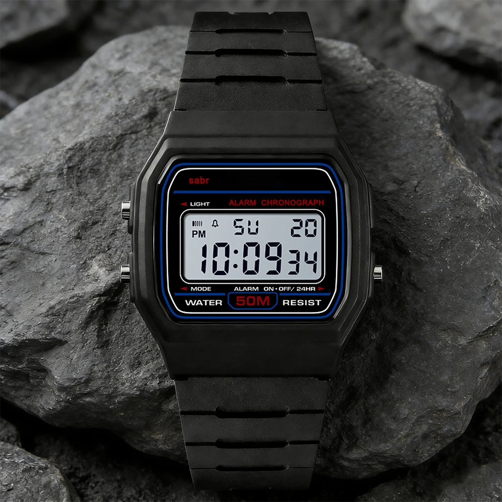 Fashionable Light Luxury Men's Analog Digital Fitness Sports LED Waterproof Watch