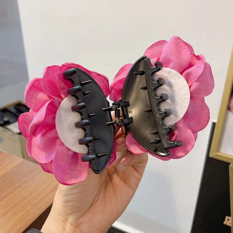 1/2/6 шт. однотонная стереоскопическая заколка для волос с цветком розы Fpr женская элегантная заколка для волос на затылке в виде акулы модная заколка для волос для девочек