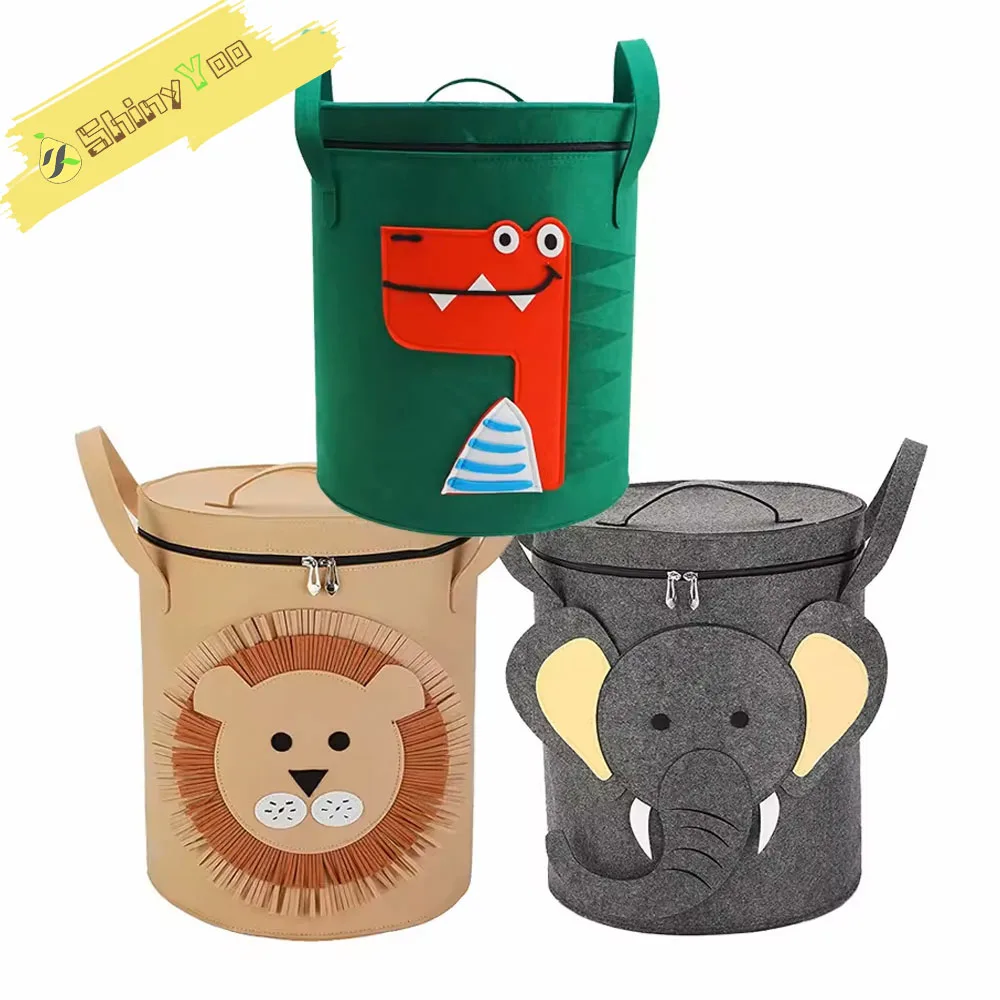

Foldable Toy Storage Basket Kids Toy Organizer Large Portable Dirty Laundry Organizer Clothes Dust Bag Felt Bucket