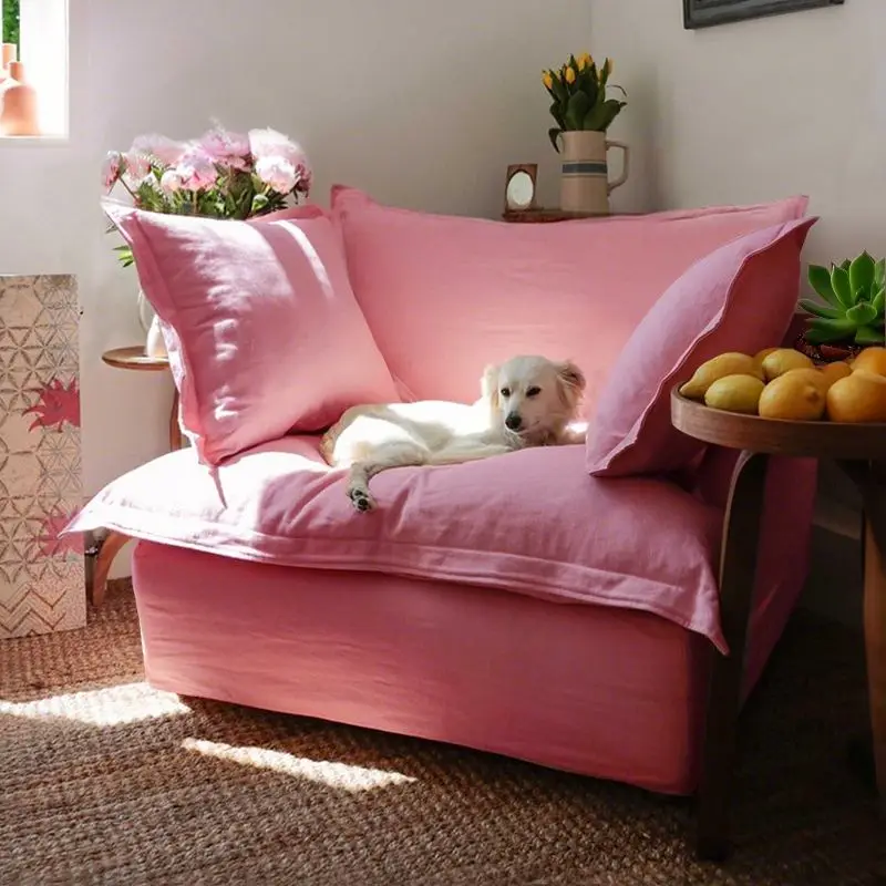 Dopamine cream wind, cloud small sofa, super soft, bedroom living room, pink single and double sofa, removable and washable