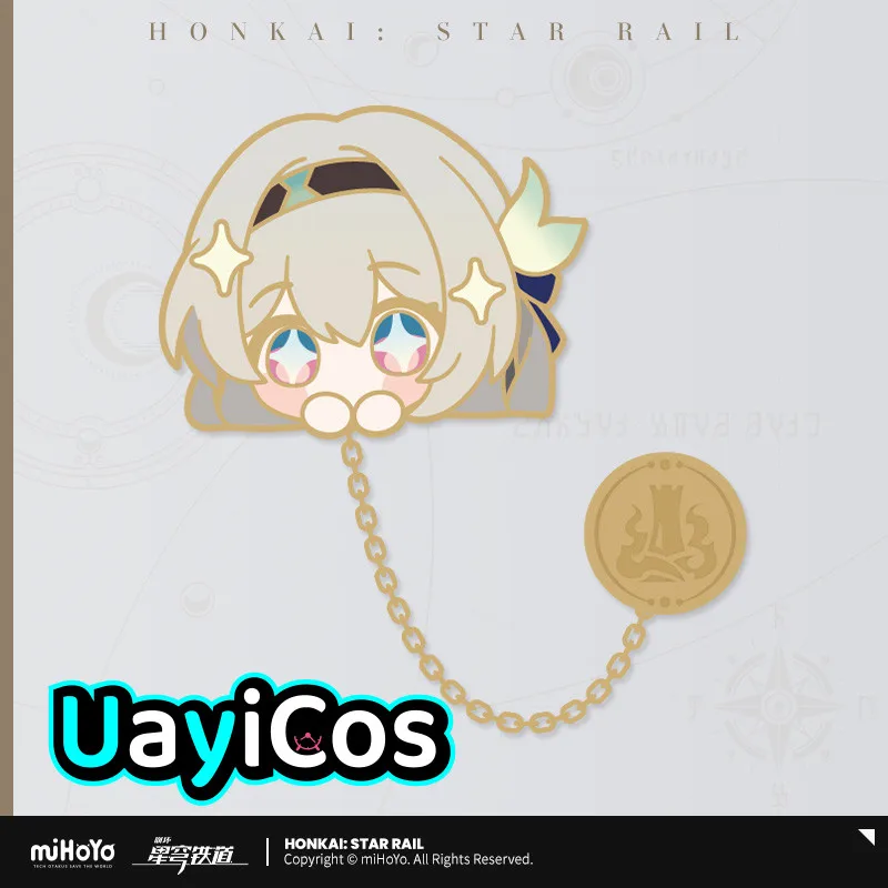 MiHoyo-رسمية Honkai Star Rail Aventurine سلسلة قاعة معرض Pom-Pom شارة معدنية ، دبوس بروش ، حقيبة سلسلة مفاتيح ، لعبة أنيمي