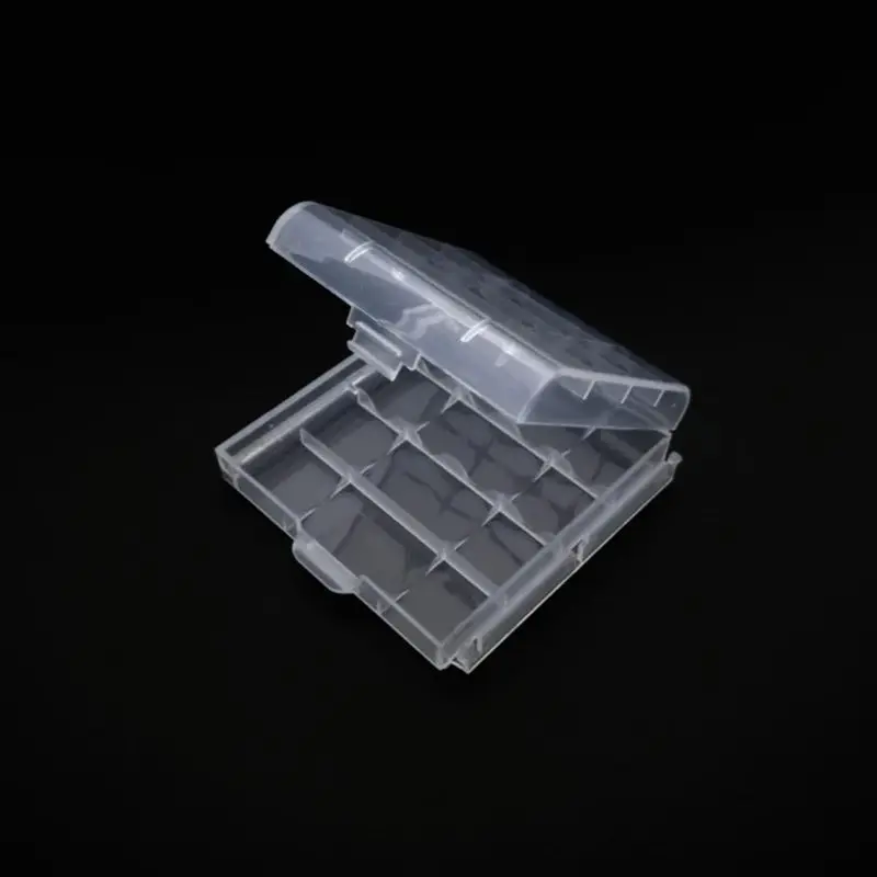 Battery Storage Box Organizer for 4 AA or 5 AAA Battery, Plastic Storage Box, Battery Storage Case, Battery Holder Clear