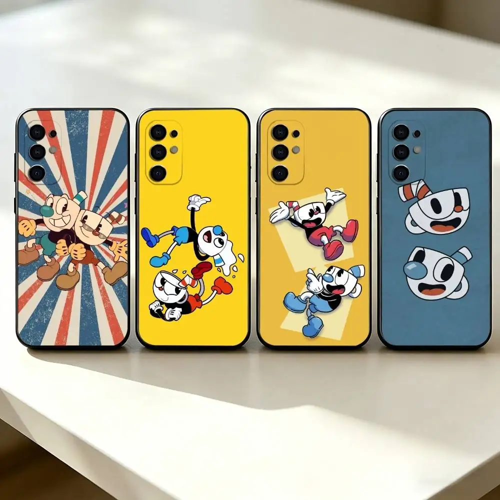Q-Quirky C-Cuphead Phone Case For Samsung S25,S24,S21,S22,S23,S30,Ultra,S20,Plus,Fe,Lite,Note,10,Black Cover