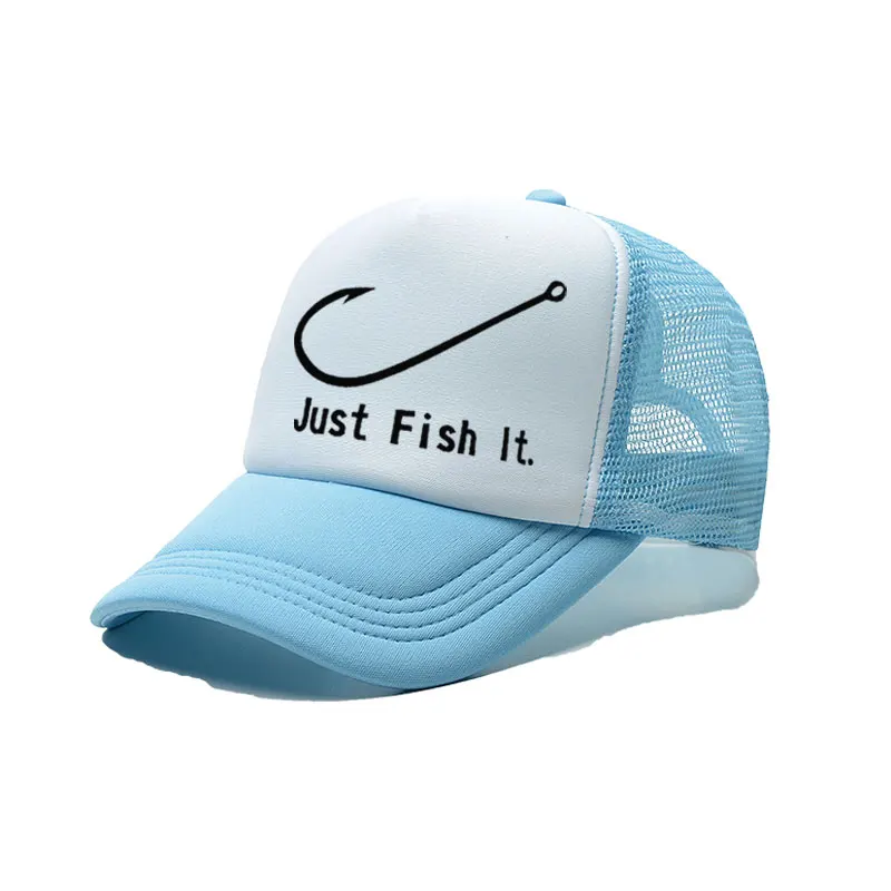 Fishing Cap Fish Hook Trucker Cap Just Fish It Cap Men Funny Pike Fish Fishing Cap for Man Hook Hat  hats for women