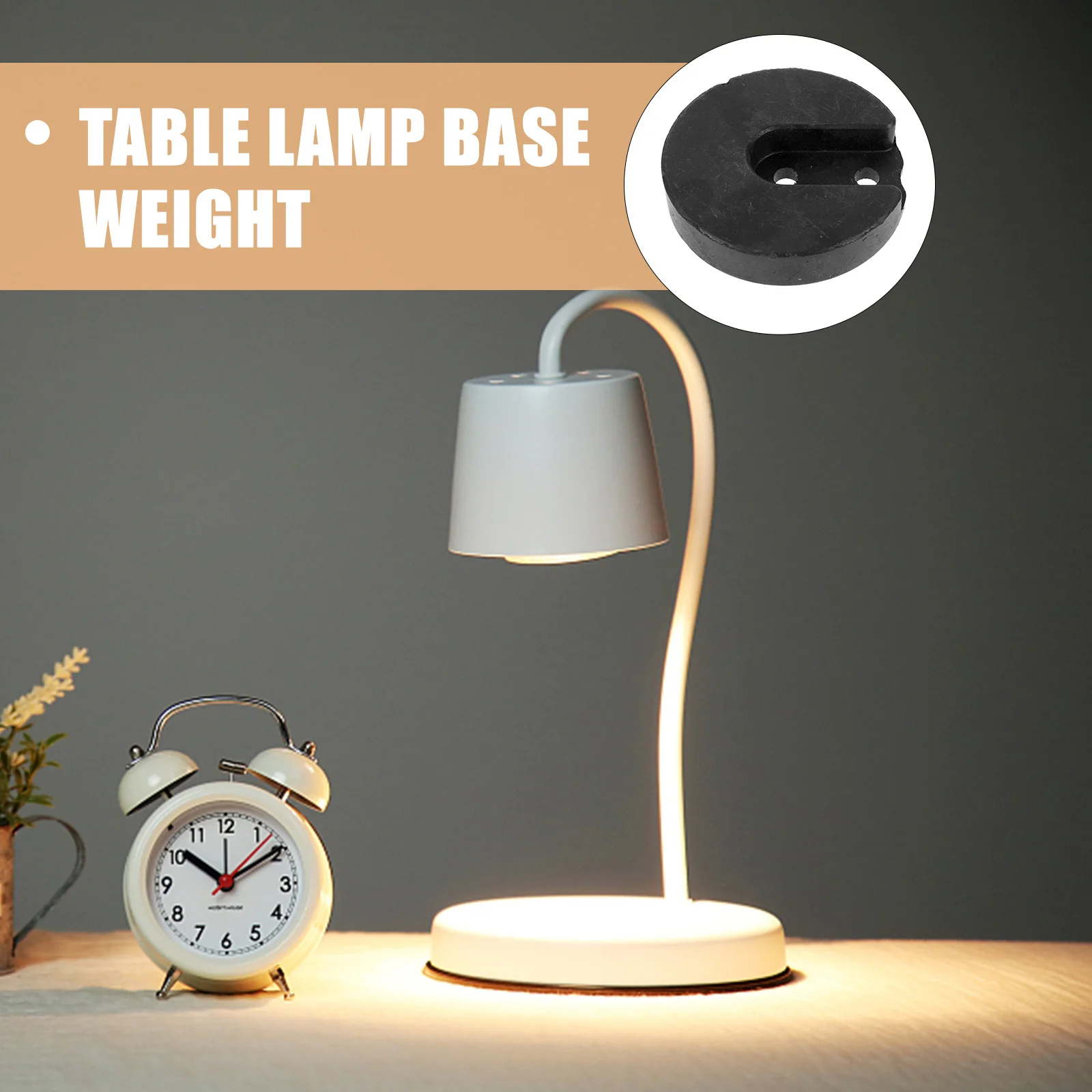 قاعدة مصابيح طاولة احترافية، حامل بلاستيكي مستدير مرجح، سهل التركيب لغرفة النوم وغرفة المعيشة والدراسة والأداء المستقر