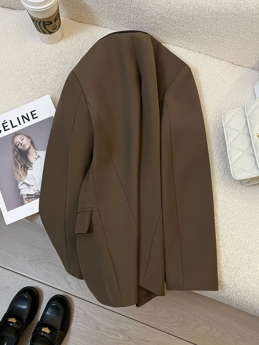 Blazer croisé pour étudiantes, vestes trempées pour femmes, nouveaux blazers coréens printemps automne 2024, combinaison imbibée pour femmes, Y-