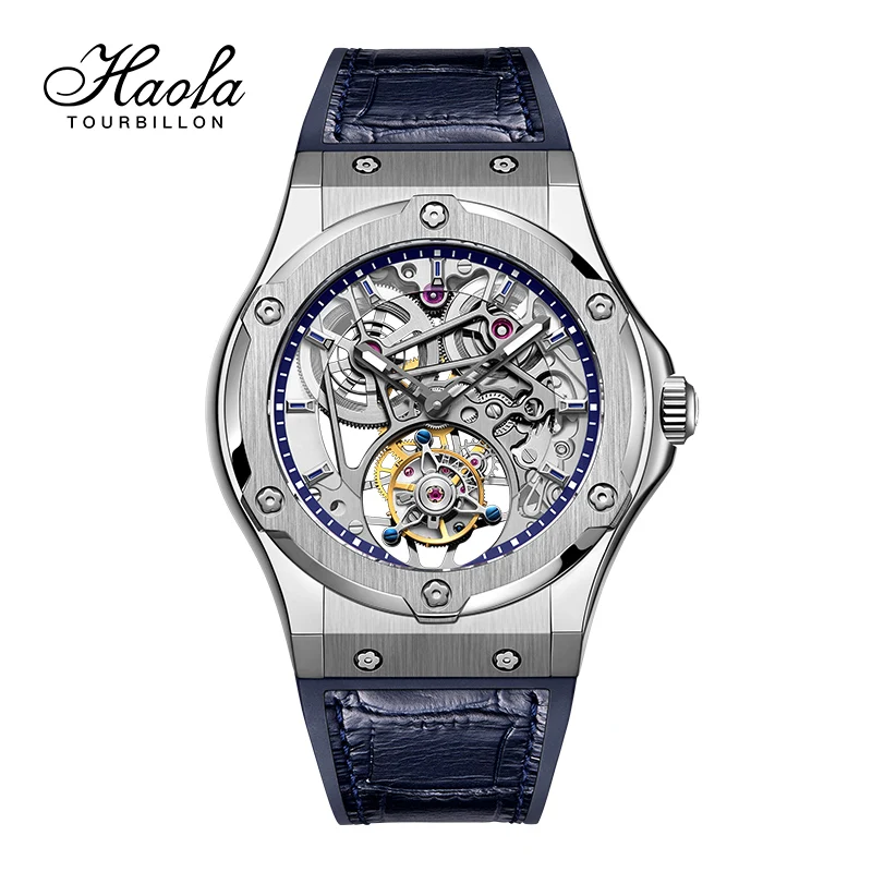 Haofa Flying Tourbillon Mechanical Watches for Men Sapphire Skeleton Manual Movement Menchanical Watches Men Luxury Brand 1917