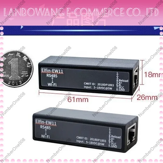 Elfin-EW11A RS485 to WiFi Serial Server Modbus TCP/IP Converter Ethernet Adapter for Industrial IoT