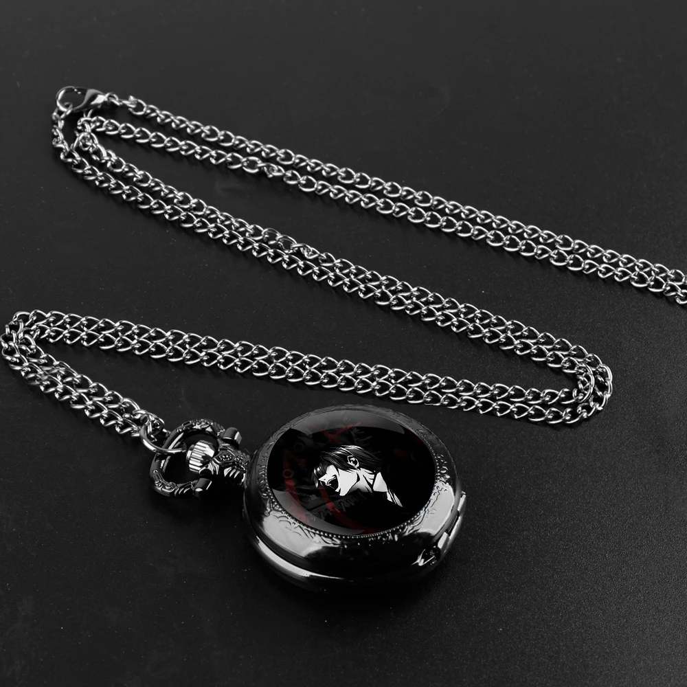 Death Note Design Glaskuppel Quarz Taschenuhr mit haltbarer Kette arabische Ziffer Zifferblatt für Männer und Frauen kreative Geschenke