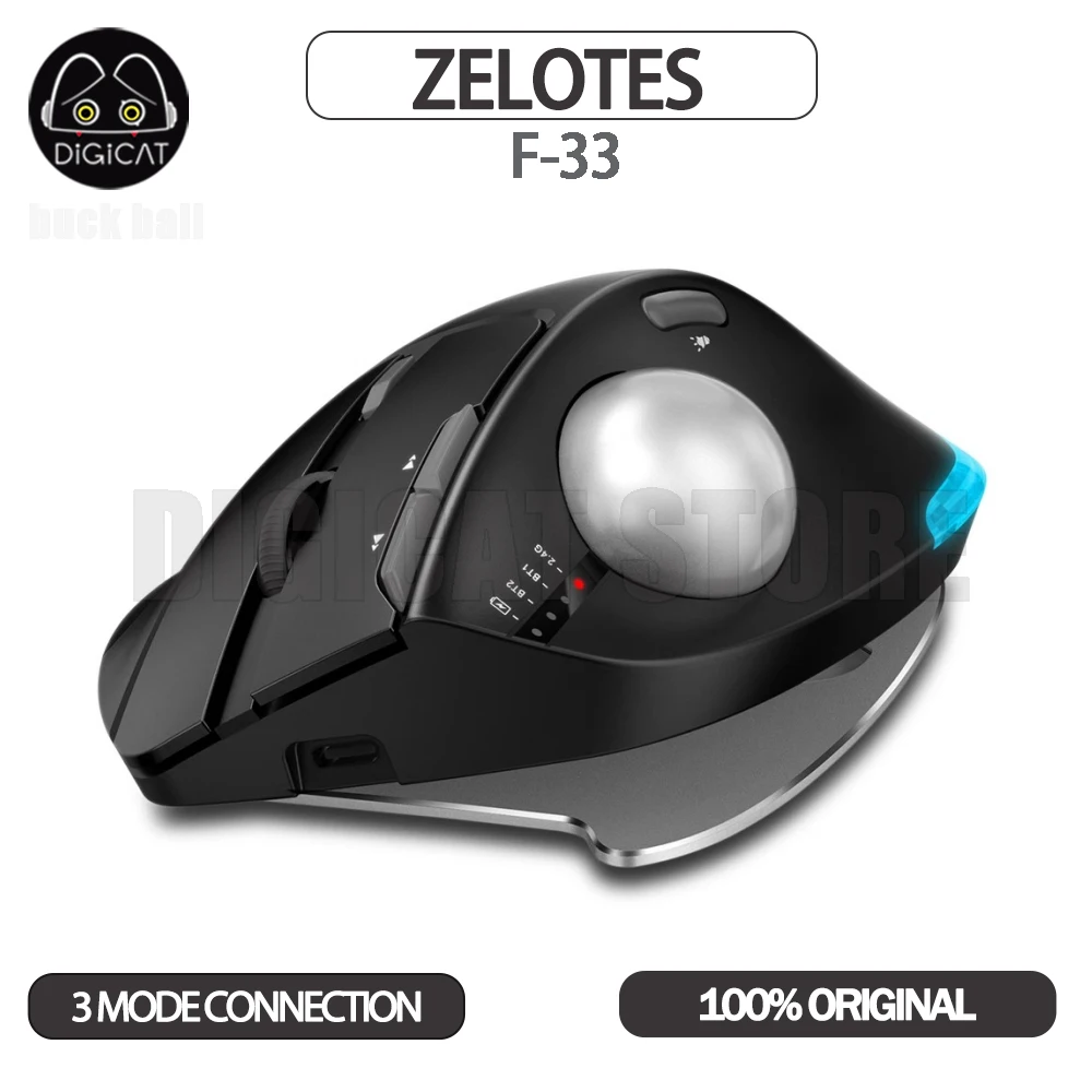 

ZELOTES F-33 Trackball Mouse 3-режимные беспроводные мыши для 2D/3D профессионального графического дизайнера с перекрестным экраном CAD для рисования PS Custom Mice