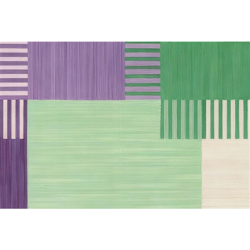 VIKAMA Color Block Large Carpet, Soft Anti Slip Printed Carpet, Living Room Sofa Modern Art Splicing Floor Mat, Home Decoration