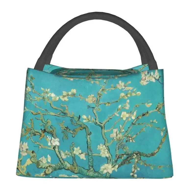 Almond Blossoms Vincent Van Gogh Insulated Lunch Bags for Camping Travel Art Flowers Painting Leakproof Thermal Cooler Lunch Box