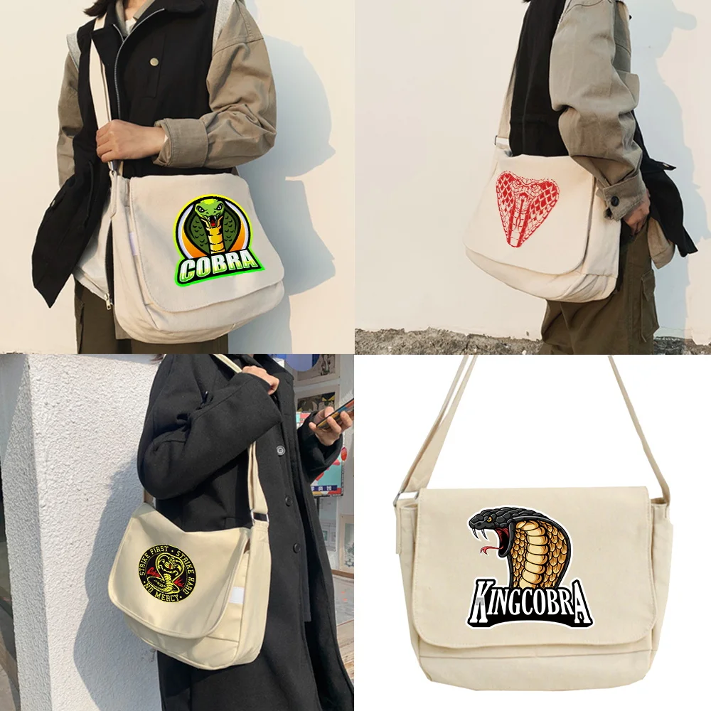 Simple Messenger Bag Cobra Printed Cute Envelope Bag Sweet Cartoon Student Girl Tote Shoulder Bags Crossbody Bags for Women