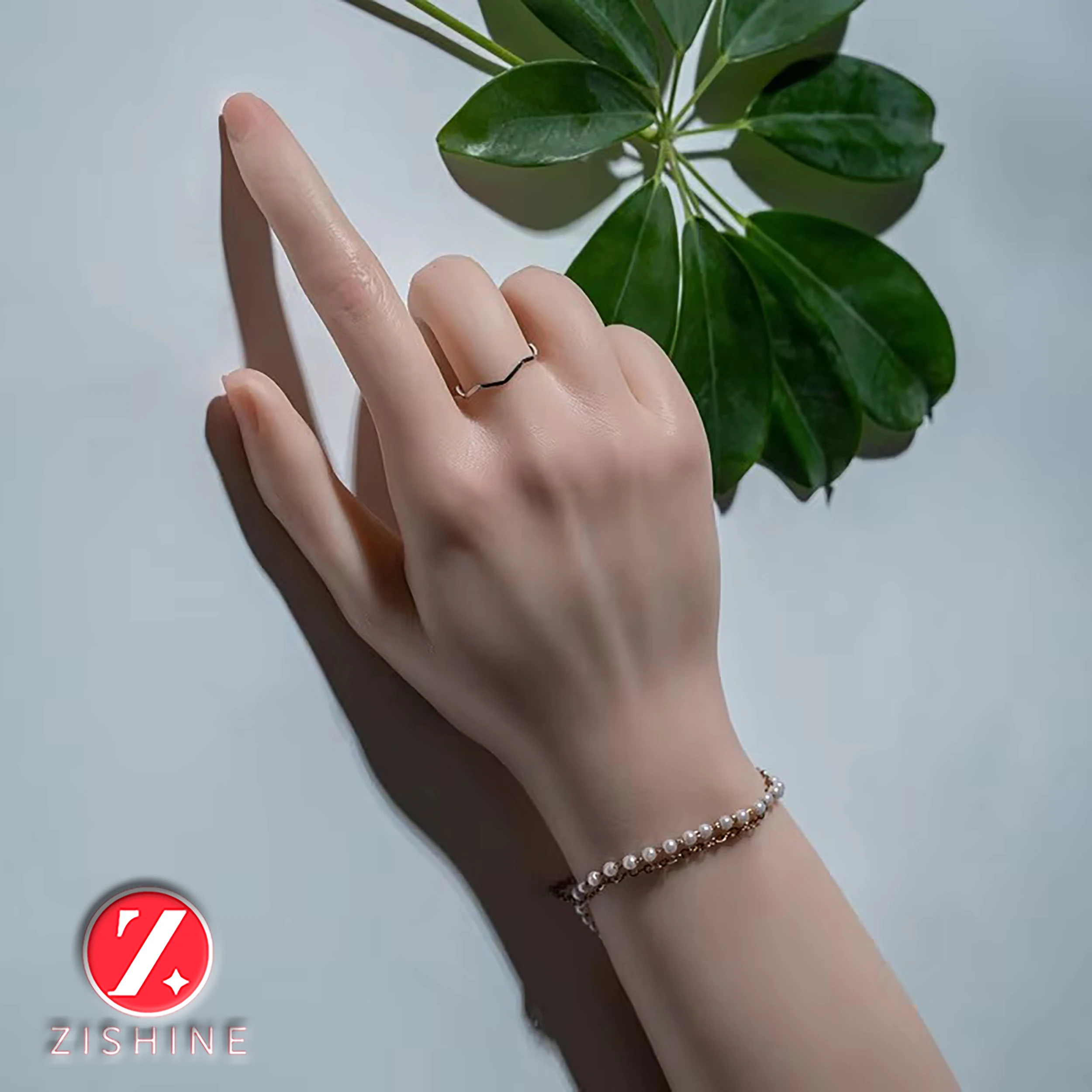 Zishine False Nail Training Practice Hand For Acrylic Nails Silicone Fake Hand Model Lifelike Jewelry Display JDW05
