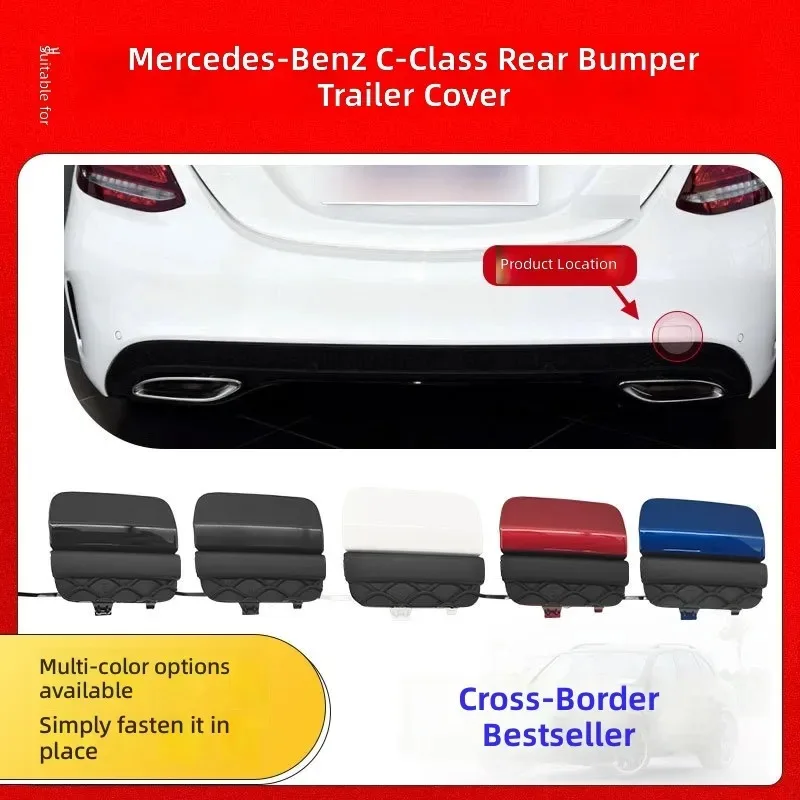 for Mercedes Benz C Class W205 2015-2018 Rear Bumper Tow Hook Cover Trailer Towing Eye Cap Trim 2058850256
