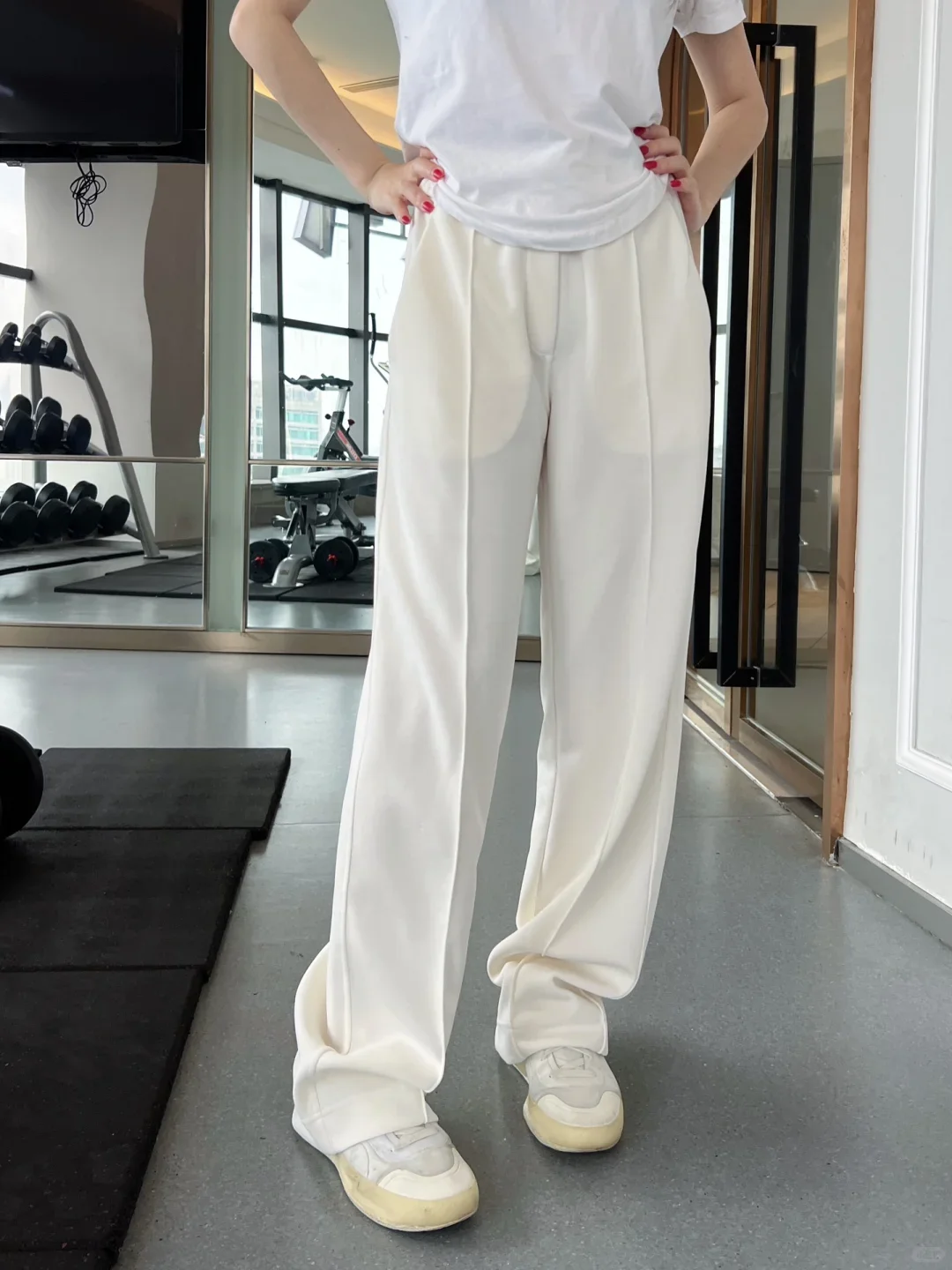 LULU FLORA Women's Slimming High Waist Straight Leg Pants, Soft Modal Fabric, Casual Fitted Mid-Waist Trousers for Daily Wear