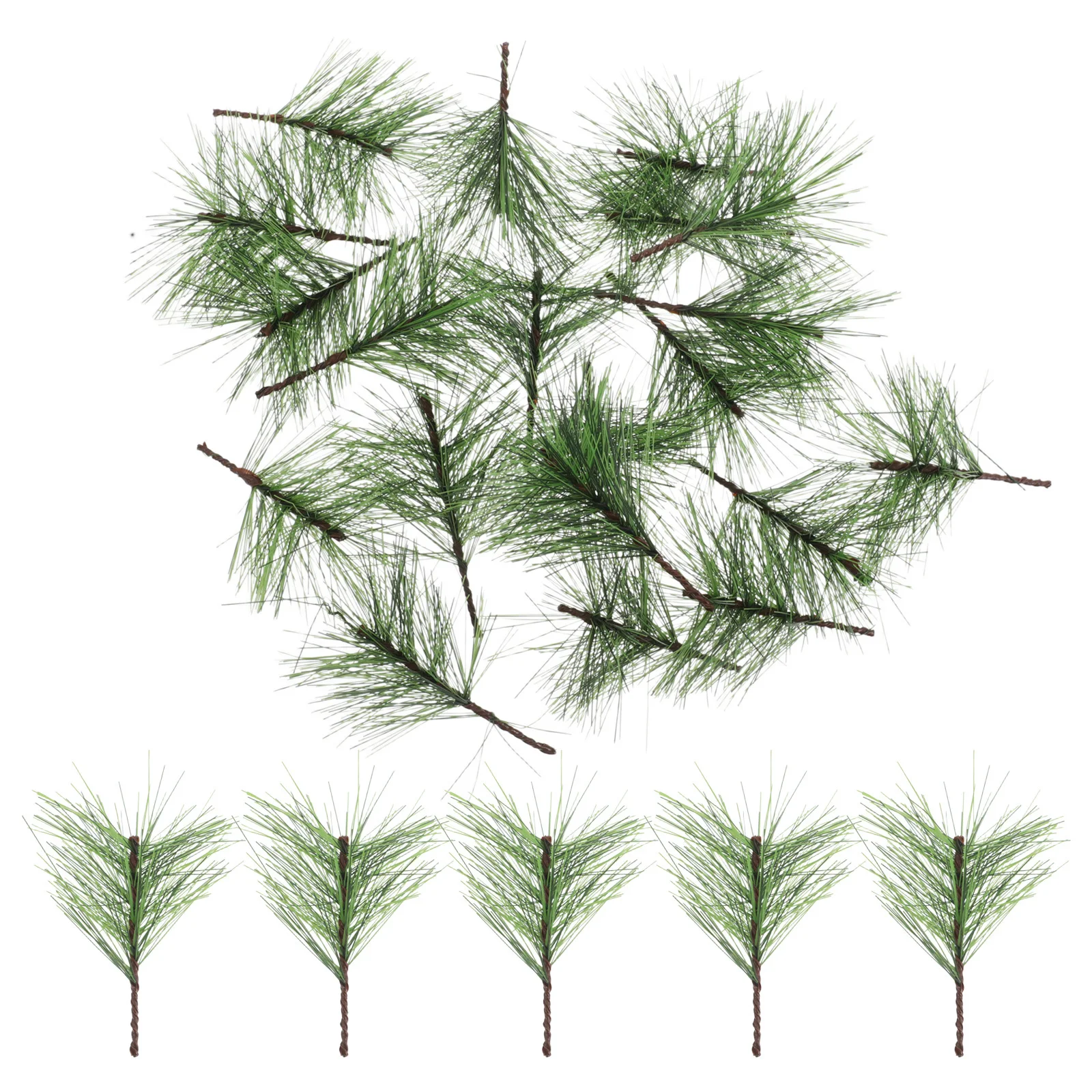 

60Pcs Artificial Pine Needle Branches Realistic Faux Cedar Stems for Xmas Wreath Garland Holiday Crafts Artificial Pine Needles