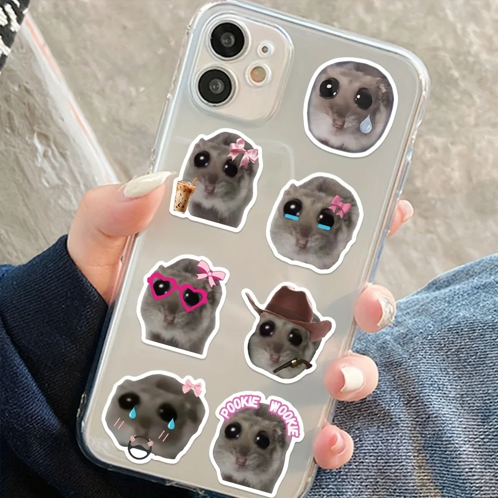 56 قطعة الكرتون حزين الهامستر ميمي ملصقات مضحك الحيوانات صائق DIY بها بنفسك دفتر الهاتف المحمول حقيبة ركوب الأمواج المراهقين الهدايا ملصقات #5