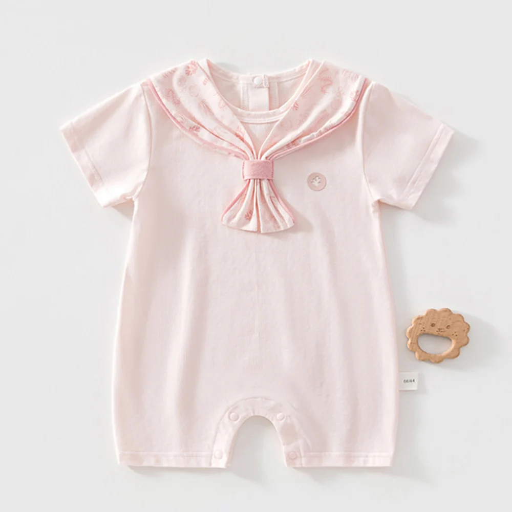 Baby Girl Romper Summer Solid Color Cotton Short Sleeve Lightweight Newborn Summer Clothes Infant Boy Jumpsuits Hot Selling
