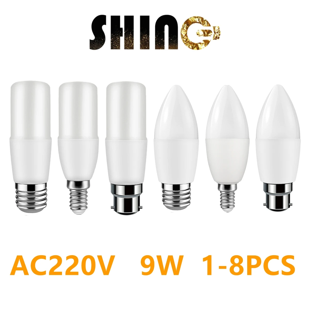 

1-8pcs Bar Led Column Bulb T37 C37 9w AC220-240V E27 E14 Super Bright 3000K 4000K 6000K Lamp For Home Bedroom Office Decoration