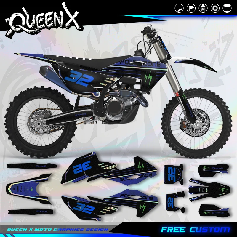 QUEEN X MOTO Motorcycle Graphics Background Decal Stickers Kit For Husqvarna 23-25 TC FX TX FX 24-26TE FE 11